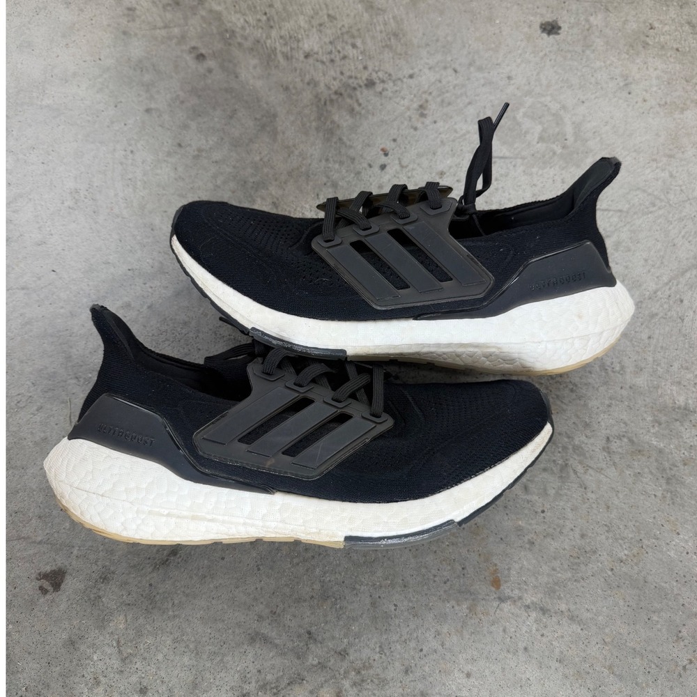 Adidas Ultraboost 21 Core Black Running Shoes FY0302 Mens 8.5 Sneakers